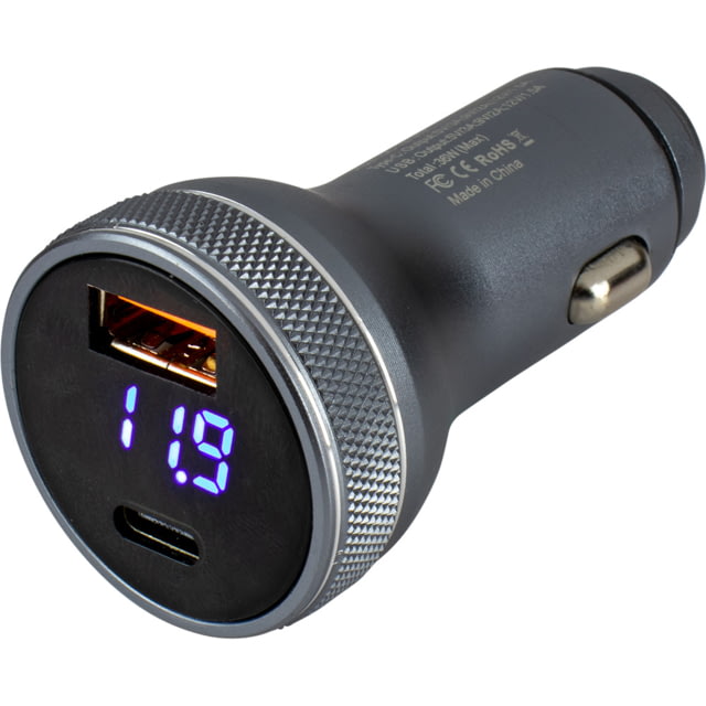 Sea-Dog Round USB & USB-C Power Plug w/Voltmeter One Size