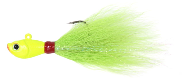 Sea Striker Bucktail Jig 3/4 oz Holographic Eyes Blk Nickel Hook Chartreuse Head/Chartreuse Tail