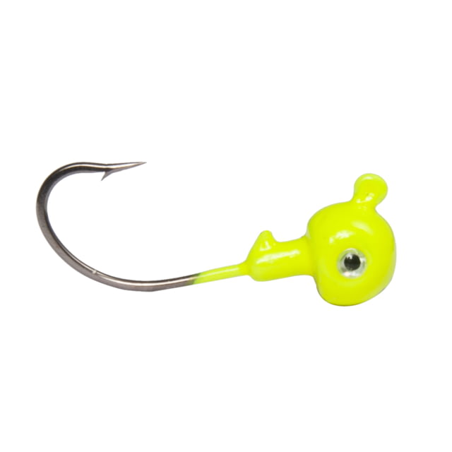 Sea Striker Got-Cha Round head flat back Live Eye jig 3/8oz Chartreuse 5 pack