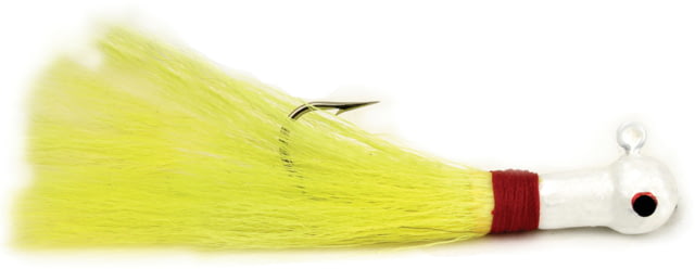 Sea Striker Popeye Bucktail Jig 1/4 oz 2/0 Hook White Head/Chartreuse Tail 2/Pack