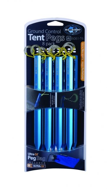 Sea to Summit Ground Control Tent Pegs (8 Pack)-Blue
