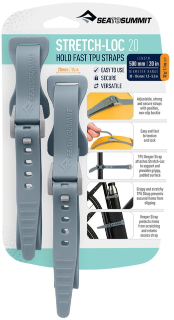 Sea to Summit Stretch-Loc TPU Straps 20 2 Pack Dusk 500mm x 20mm