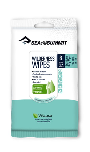 Sea to Summit Trek and Travel Wilderness Wipes 8 per pack Extra Large