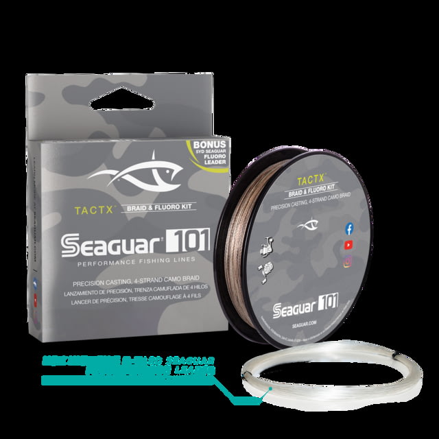 Seaguar TactX Braid and Fluoro Fishing Line 150 yards 80 lbs