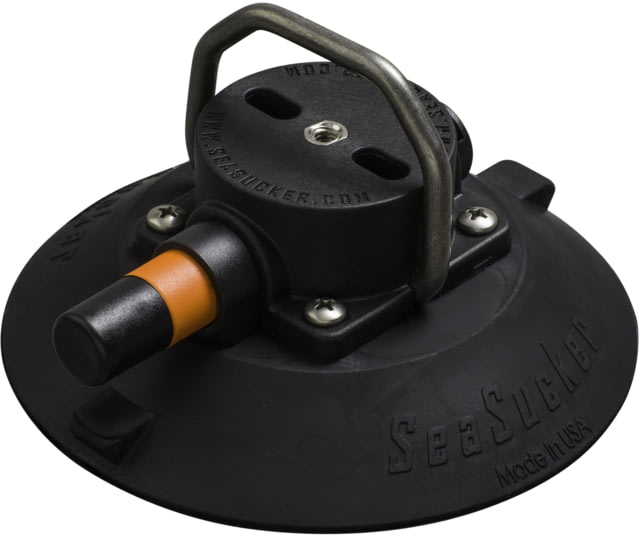 Seasucker SeaSucker 6in SeaSucker Mount w/Flat-Top Stainless Steel D-Ring Black