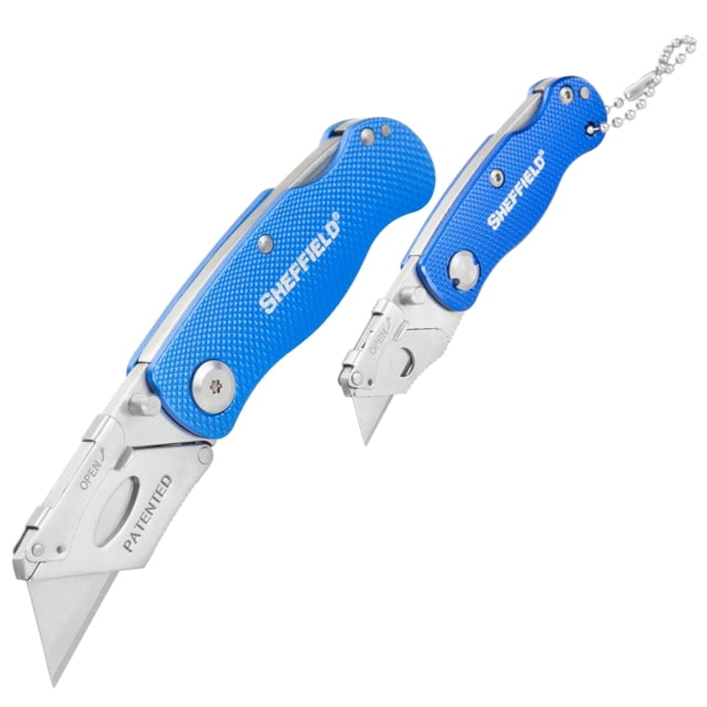 Sheffield Folding Lock Back Utility Knives 2 Pack Blue