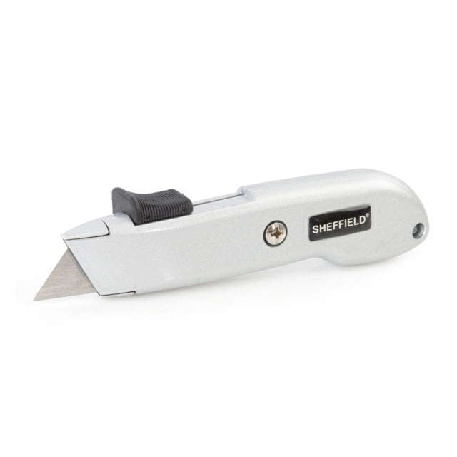 Sheffield Self Retracting Utility Folding Knife Silver