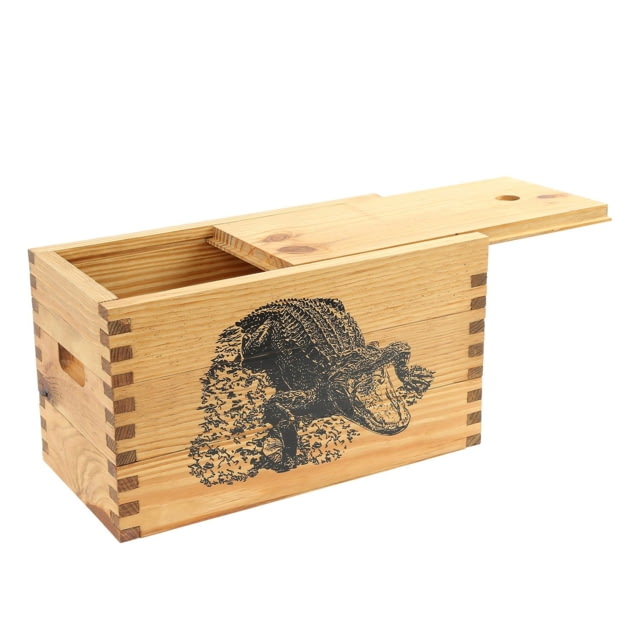 Sheffield Standard Pine Craft Box Alligator Design Brown