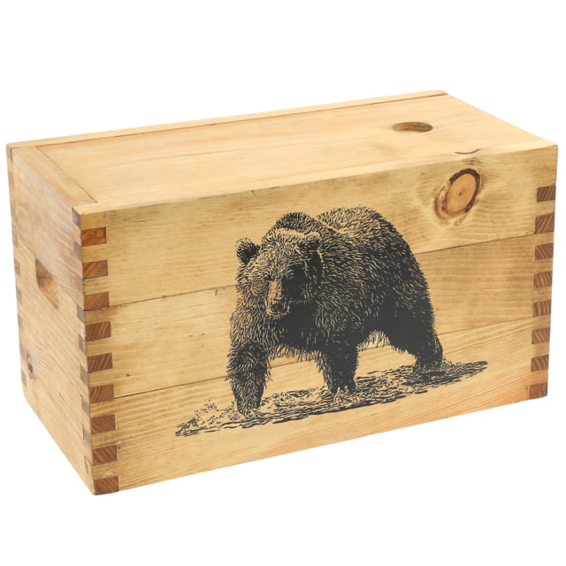 Sheffield Standard Pine Craft Box Bear Design Brown