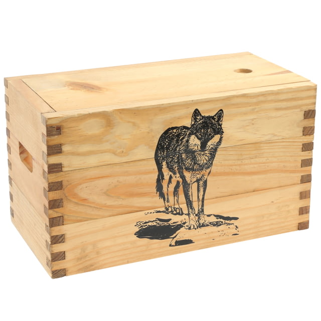 Sheffield Standard Pine Craft Box Wolf Design Brown