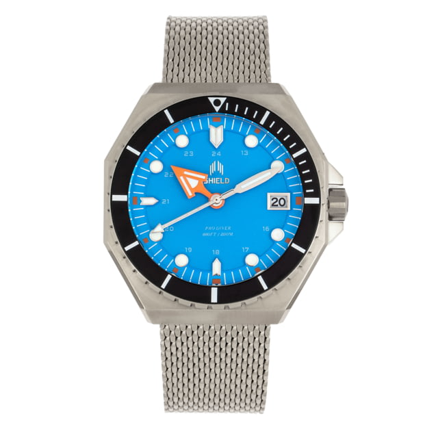 Shield Marius Bracelet Diver Watch w/Date - Mens Blue/Silver One Size