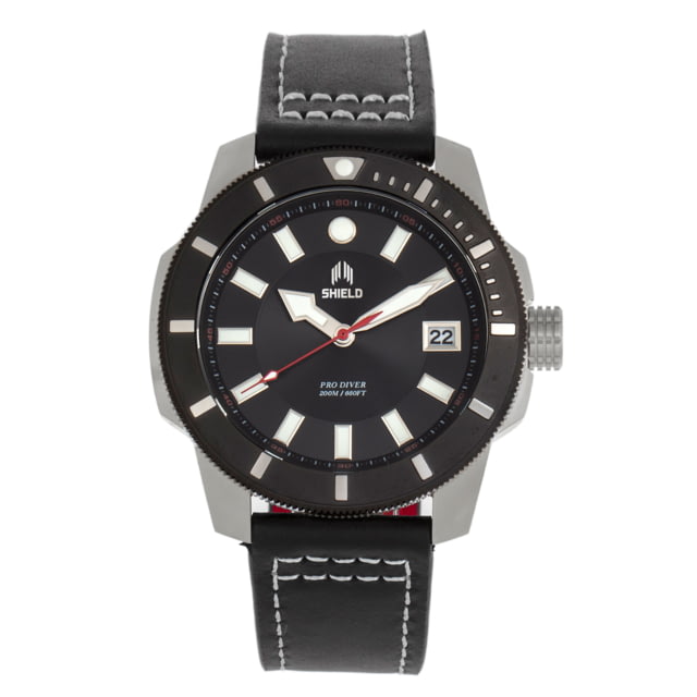 Shield Shaw Diver Watch w/Date - Mens Silver/Black One Size