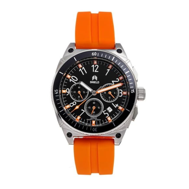 Shield Sonar Chronograph Strap Watch w/Date Orange - Men's