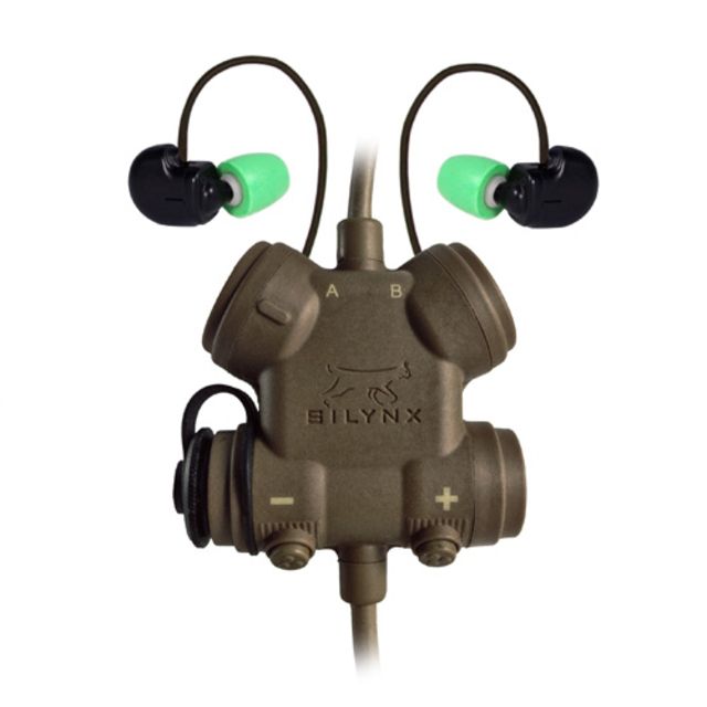 Silynx Clarus Systems Headset Kit - Clarus Control Box In-Ear Headset with in-ear mic MBITR/PRC117/152 6 Pin Cable Adaptor Tan