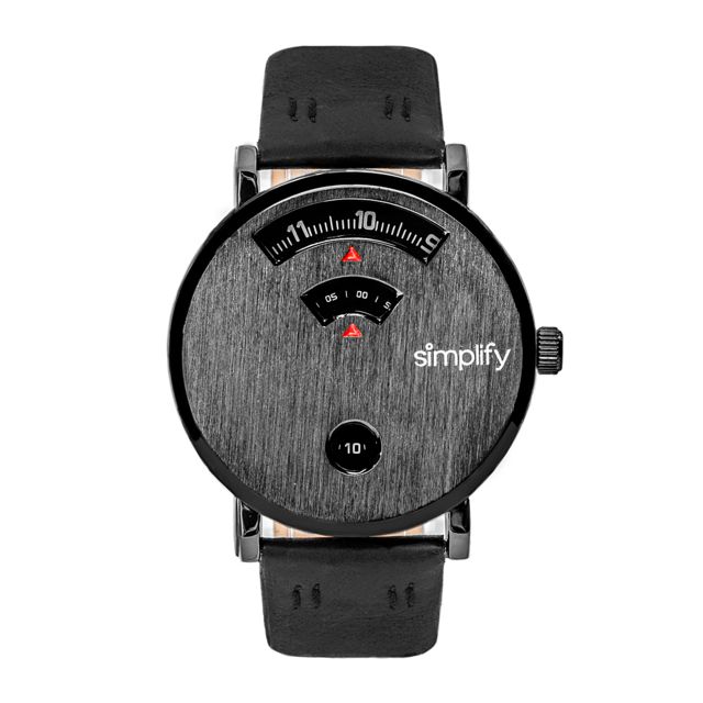 Simplify The 7000 Leather-Band Watch Black One Size