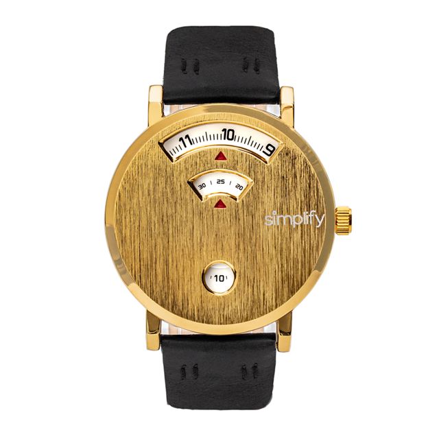Simplify The 7000 Leather-Band Watch Gold/Black One Size