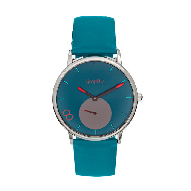 Simplify The 7200 Leather-Band Watch Teal/Teal One Size