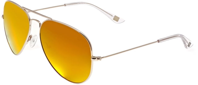 Sixty One Sunglasses Honupu Sunglasses Silver Frame Red-Orange Lens Polarized One Size