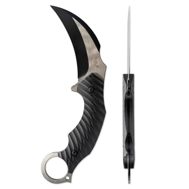 Skallywag Tactical Skallywag Tactical Deep 6 Karambit Fixed Blade Knife 4 in 440c Stainless Steel Hawkbill Blade G10 Handle Black Deep 6 Karambit- Black