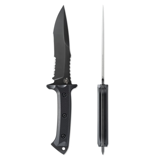 Skallywag Tactical Skallywag Tactical Riptide Spear Point Serrated Fixed Blade Knife 6.35 in D2 Spear Point Blade G10 Handle Black