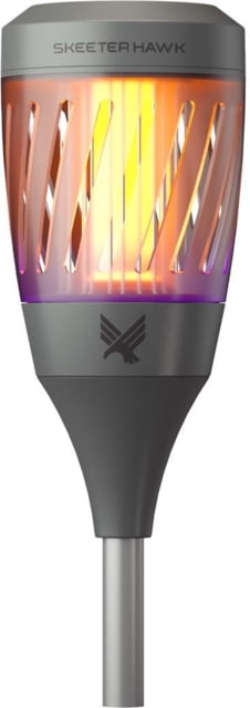 SKEETER HAWK Solar Torch Zapper w/ Flickering Flame Grey