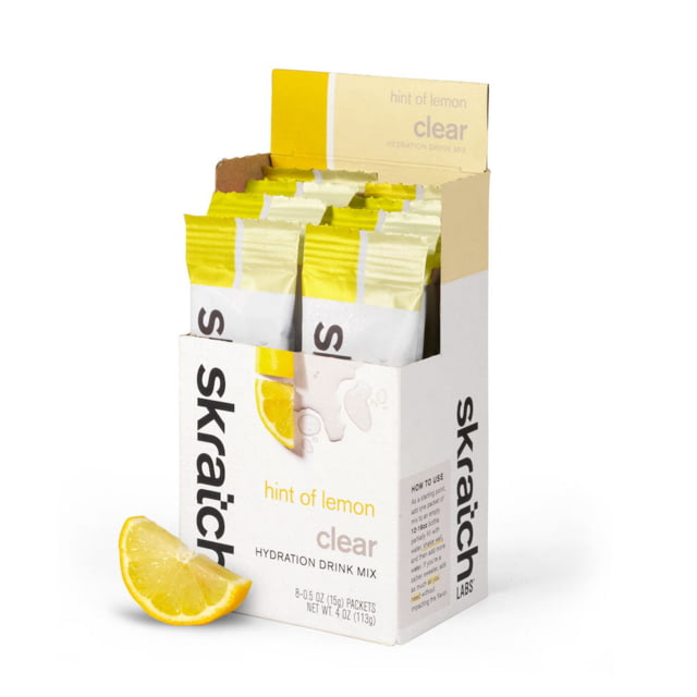 Skratch Labs Clear Hydration Drink Mix Hint of Lemon 15g Serving 8 Pack Singles