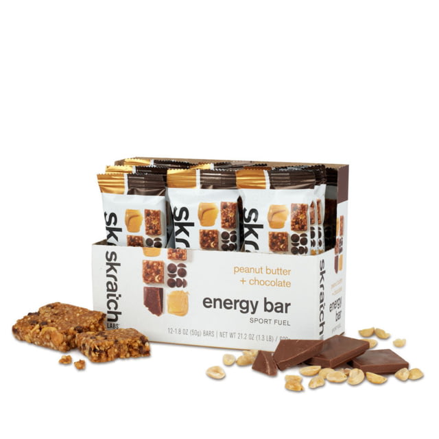 Skratch Labs Energy Bar Sport Fuel Peanut Butter + Chocolate 50g Bar 12 Pack Singles