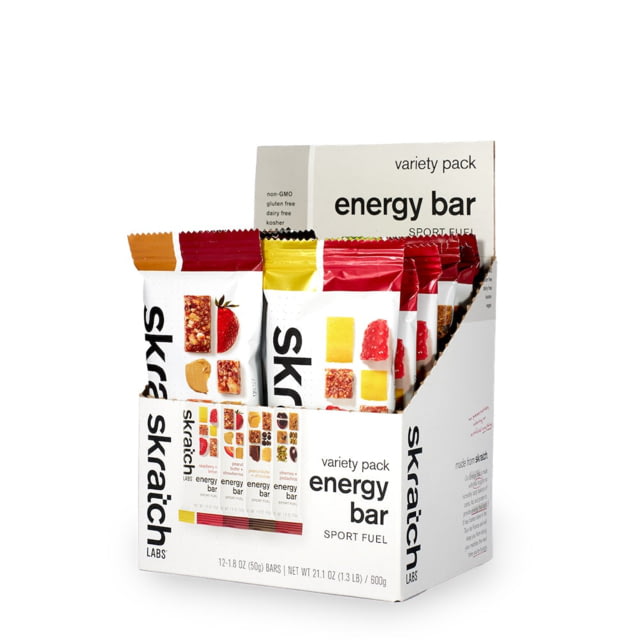 Skratch Labs Energy Bar Sport Fuel Variety Pack 50g Bar 12 Pack Singles
