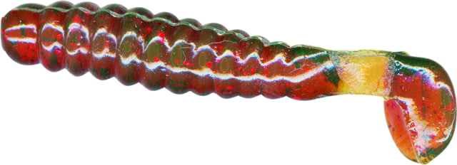 Slider Crappie Panfish Grub 18 1.5in Motor Oil Red Glitter