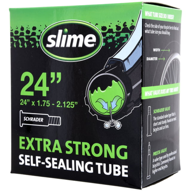 Slime Extra Strong Self-Sealing Bicycle Tubes 24in x 1.75-2.125in Black