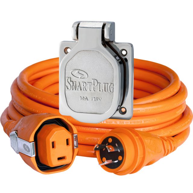 SmartPlug Amp 50' Dual Configuration Cordset w/Tinned Wire & 30 Amp Stainless Steel Inlet 30