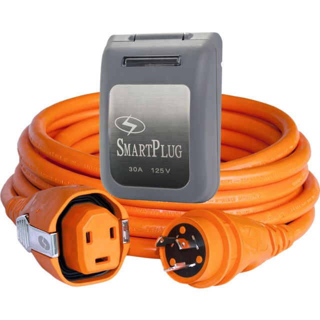 SmartPlug Amp Dual Configuration 50' Cordset w/Tinned Wire &Twist-Type Connector & 30 Amp Non-Metallic Grey Inlet 30