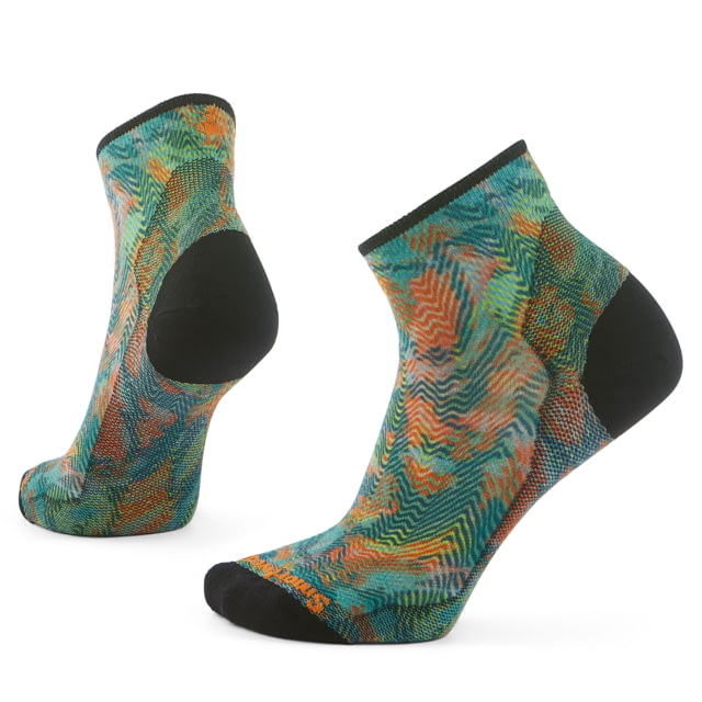 Smartwool Bike Zero Cushion Jungle Music Print Ankle Socks - Women's Honey Gold Medium