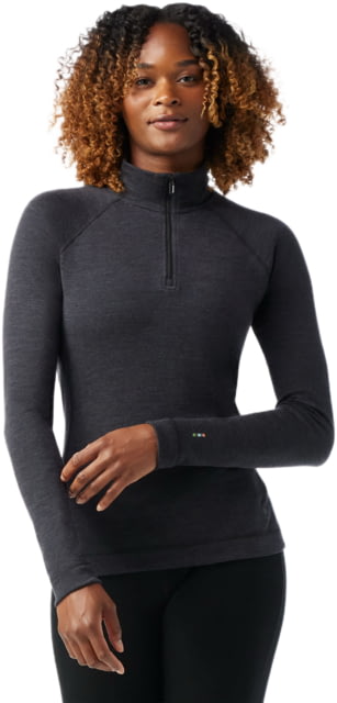 Smartwool - Smartwool Classic Thermal Merino Base Layer 1/4 Zip - Women's Charcoal Heather Small