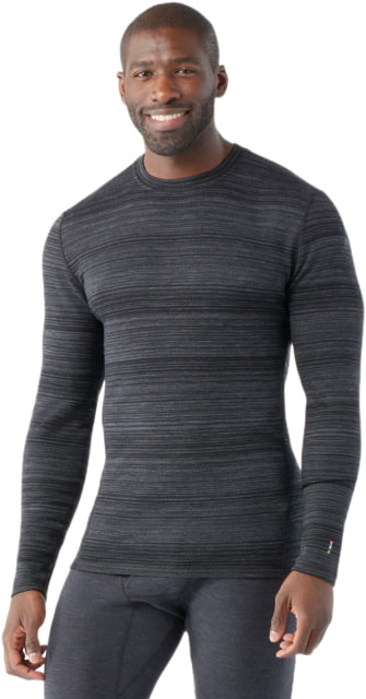 Smartwool Smartwool Classic Thermal Merino Base Layer Crew - Men's Black Color Shift Medium