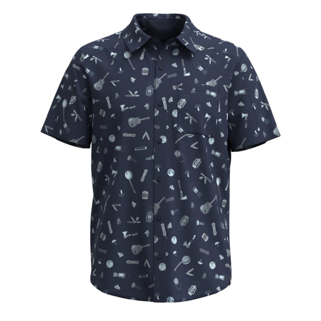 Smartwool Everyday Short Sleeve Button Down - Men's Deep Navy Gone Camping 2XL