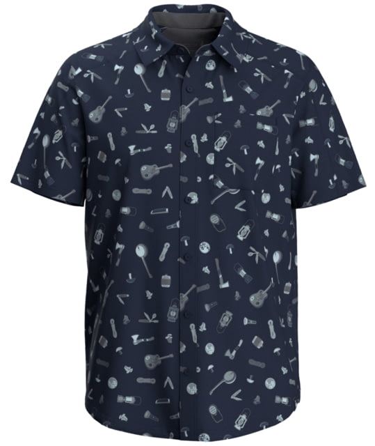 Smartwool Everyday Short Sleeve Button Down - Men's Deep Navy Gone Camping Small