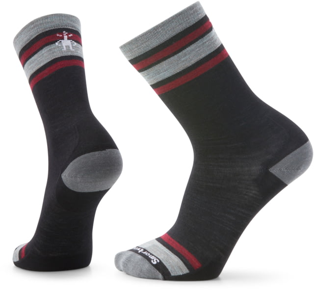 Smartwool Everyday Top Split Stripe Crew Socks - Men's 001 Black Large