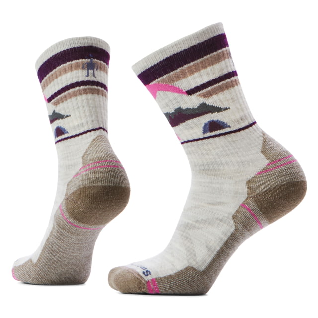 Smartwool Smartwool Hike Light Cushion Mountain Moon Crew Socks - Women's Ash Large