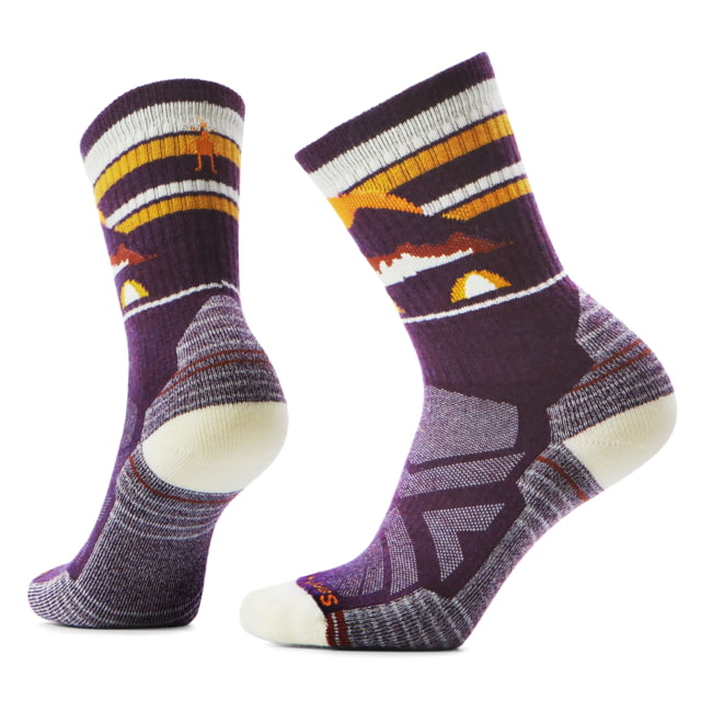 Smartwool Smartwool Hike Light Cushion Mountain Moon Crew Socks - Women's Purple Iris Small