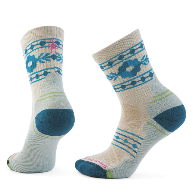 Smartwool Smartwool Hike Light Cushion Retro Floral Mid Crew Socks - Women's Moonbeam Small