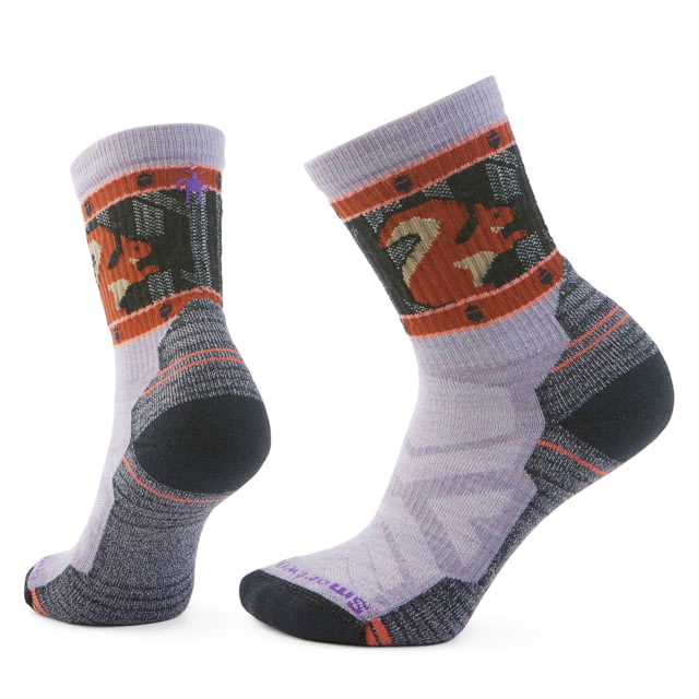 Smartwool Smartwool Hike Light Cushion Squirrely Crew Socks - Women's Purple Eclipse Small
