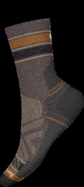 Smartwool Hike Light Cushion Striped Mid Crew Socks Taupe Extra Large  TAUPE-XL