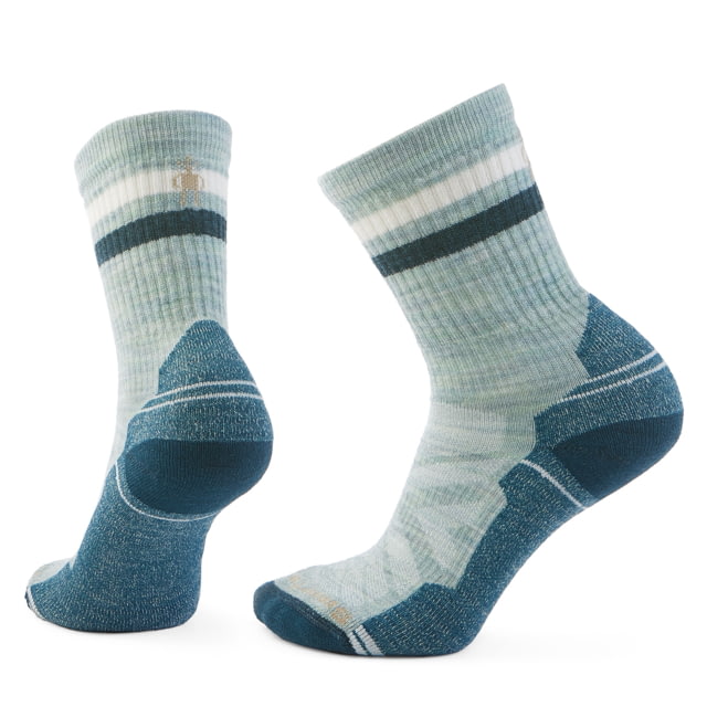 Smartwool Hike Light Cushion Tube Stripe Crew Socks - Women's Frosty Green Medium