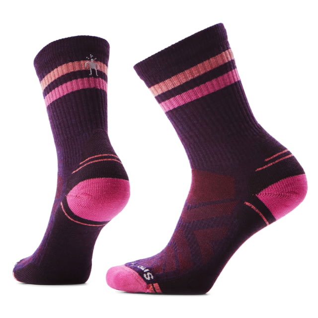 Smartwool Smartwool Hike Light Cushion Tube Stripe Crew Socks - Women's Purple Iris Small