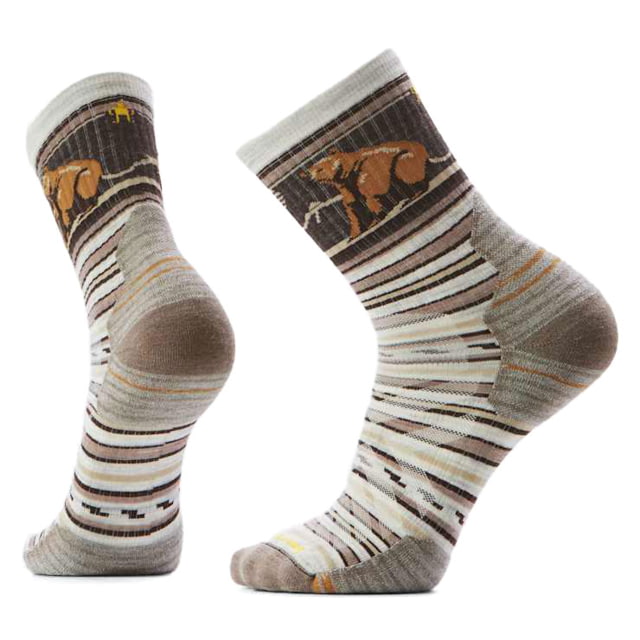 Smartwool Smartwool Hike Targeted Cushion Bear Stripe Mid Crew Socks - Men's Ash Medium