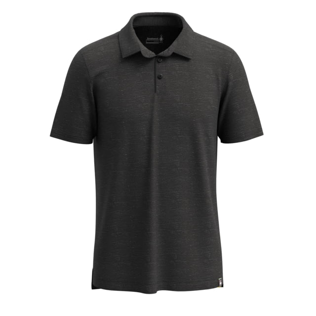 Smartwool Men's Merino Hemp Blend Short Sleeve Polo - Men's Black Heather Medium
