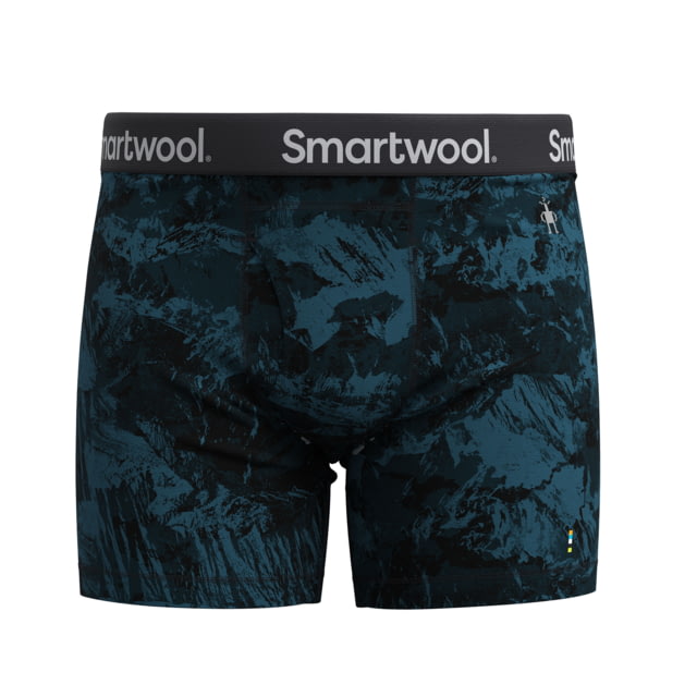 Smartwool Merino Print Boxer Brief Boxed - Men's Twilight Blue Mountain Large