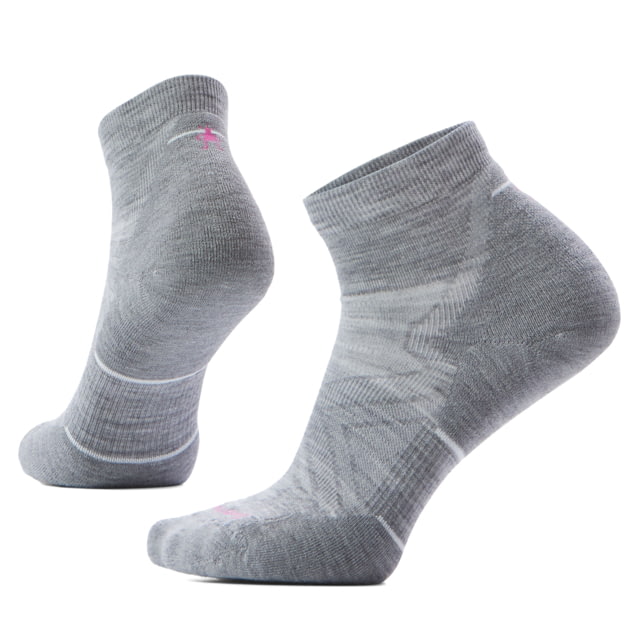 Smartwool Smartwool Run Targeted Cushion Ankle Socks - Women's Light Gray/White Medium