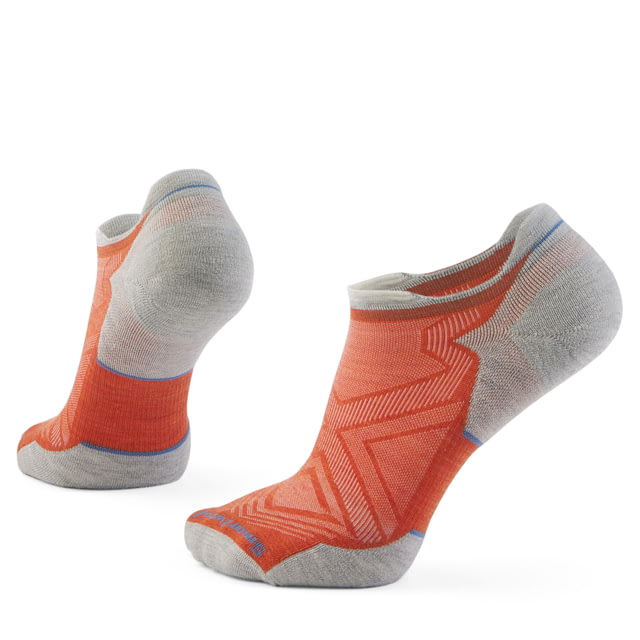 Smartwool Run Targeted Cushion Low Ankle Socks - Men's Orange Rust/Ash Medium